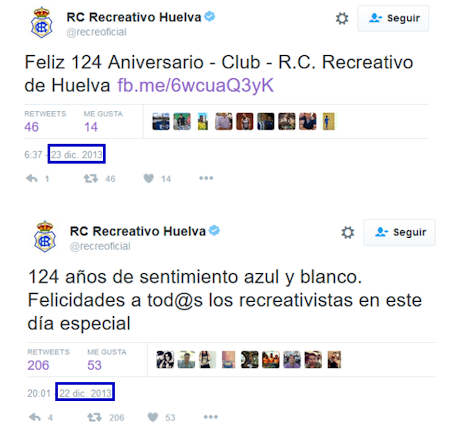 NUEVA FECHA FUNDACIONAL DEL RECREATIVO DE HUELVA