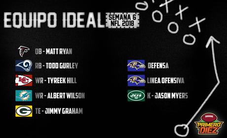 El equipo ideal NFL de la Semana 6 – Temporada 2018