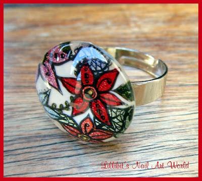 Manicura de flores holográficas para mi Santo (con anillo a juego) Manicura de flores holográficas para mi Santo (con anillo a juego)