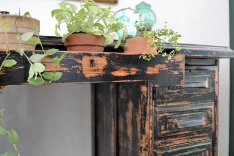 ANTES Y DESPUÉS DE UN ESCRITORIO AMERICANO - ACABADO DECAPE Y EL ESTILO COTTAGE