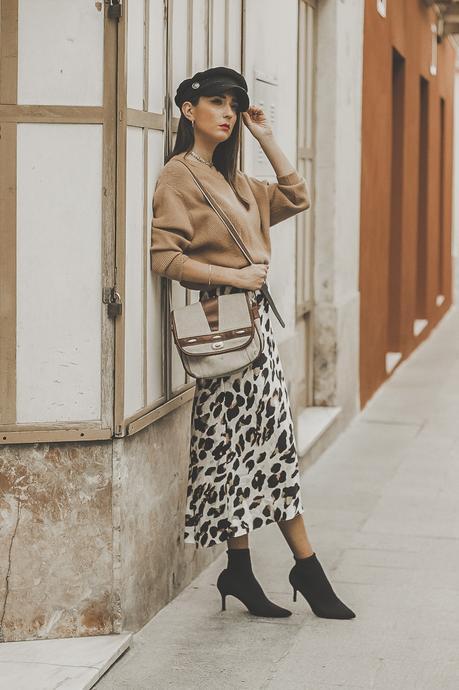 leopard midi skirt