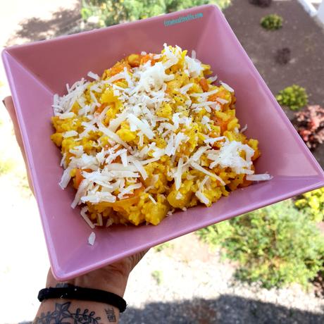 RISOTTO CON POLLO, CALABAZA Y CÚRCUMA