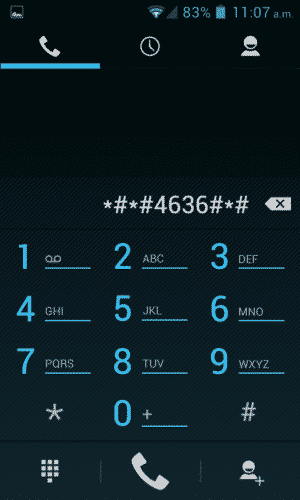 Códigos secretos en Android código *#*#4636#*#*