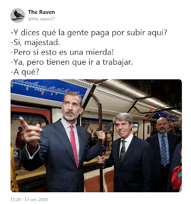 Pascual Sala dice “no” al delito de rebelión.  Una escoba o unos diplomas dicen 'no' al Borbón. Y el rey baja al metro Sol y sube al teatro Campoamor.