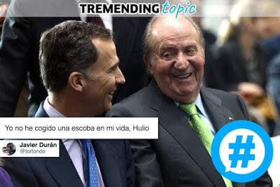 Pascual Sala dice “no” al delito de rebelión.  Una escoba o unos diplomas dicen 'no' al Borbón. Y el rey baja al metro Sol y sube al teatro Campoamor.