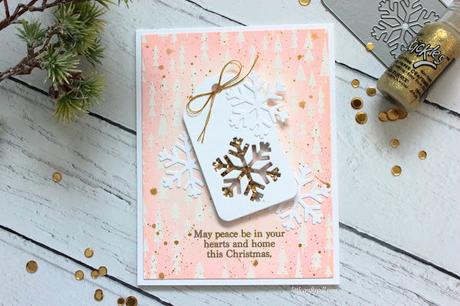 Christmas card with mini shaker tag