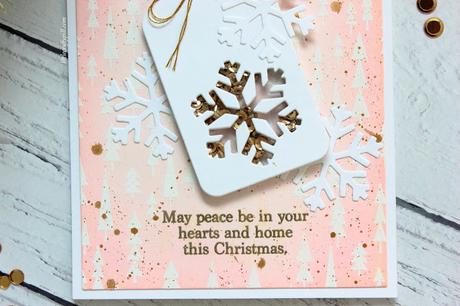 Christmas card with mini shaker tag