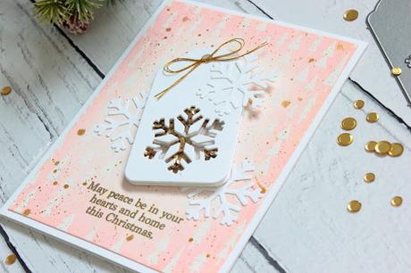 Christmas card with mini shaker tag