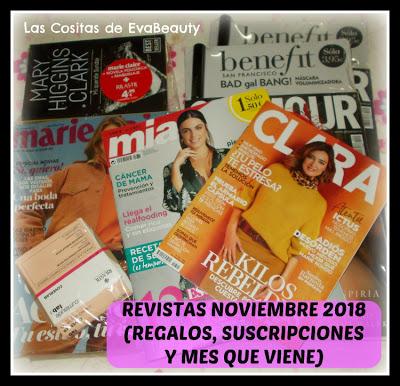 Revistas Noviembre 2018 (Regalos, Suscripciones y mes que viene)