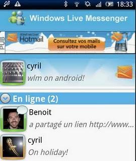 Muy pronto en Android Live Messenger