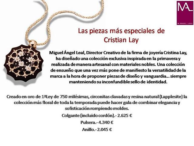 Cristian Lay.  Presenta su novedosa Colección Especial en  oro de 750 milesimas.