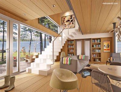 Casa prefabricada moderna modular con madera Casa prefabricada moderna modular con madera