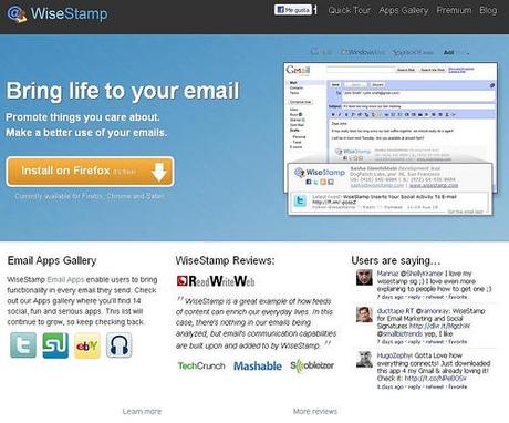 WiseStamps -- Pon a trabajar tu e-mail para mejorar tus redes sociales