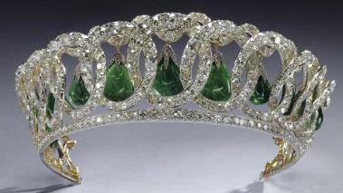 Vladimir Tiara with pearls interchanged with emeralds