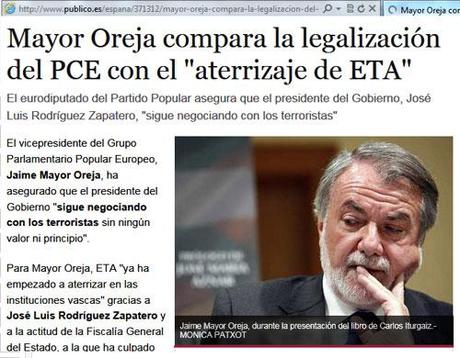 el fascista Mayor Oreja compara el PCE con ETA
