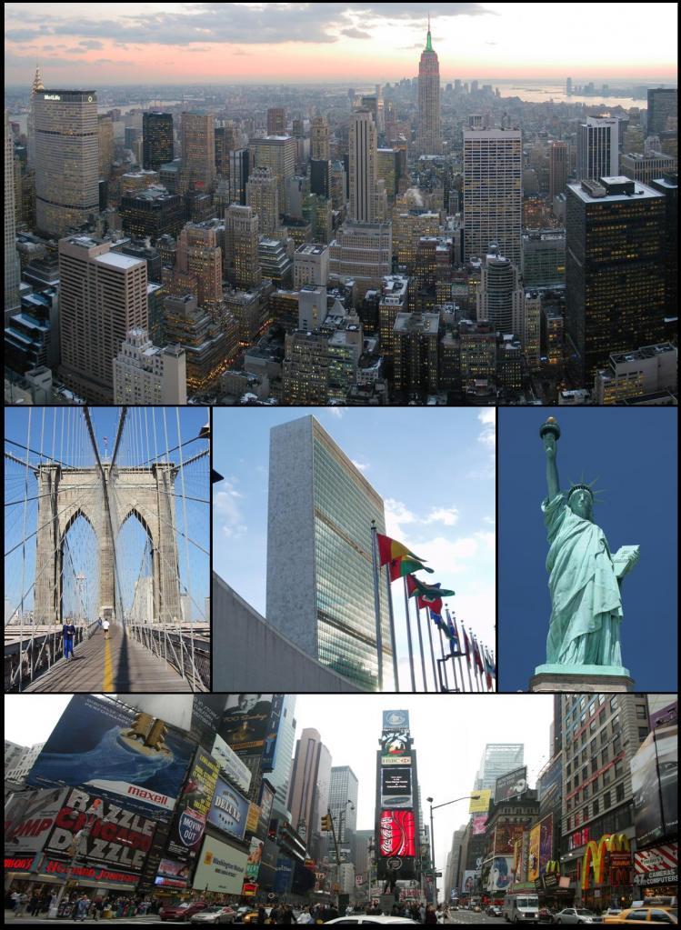 Montaje de imágenes de la ciudad de Nueva York - images by Daniel Schwen , User:Sam67fr, User:Euske / Wikipedia