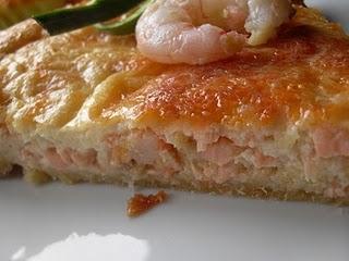 QUICHE DE GAMBAS Y SALMÓN