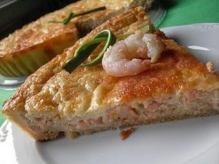 QUICHE DE GAMBAS Y SALMÓN