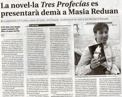 .:La crónica y prensa presentación Valls 16 de Abril Tres profecías:.
