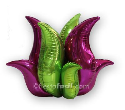 Una flor con globos curva