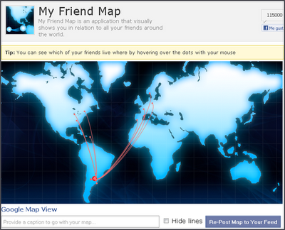 Descubre en un mapa la ubicación de tus amigos de Facebook