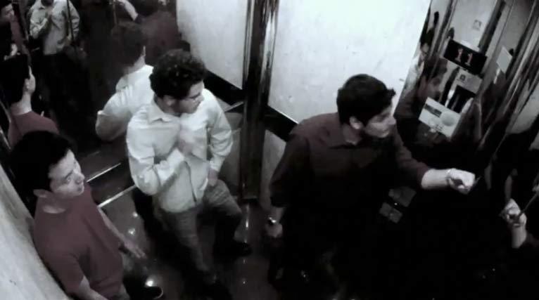 Publicidad encerrados en el ascensor