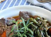 Ragú ciervo zanahorias espárragos, receta carne silvestre enamorar