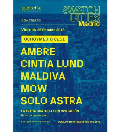 [Noticia] Ambre, Cintia Lund, Maldiva, Mow y Solo Astra, protagonistas de la nueva plataforma Swatch Cities, Madrid