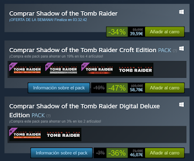 Shadow of the Tomb Raider acribillado por su rebaja en las ofertas de Steam