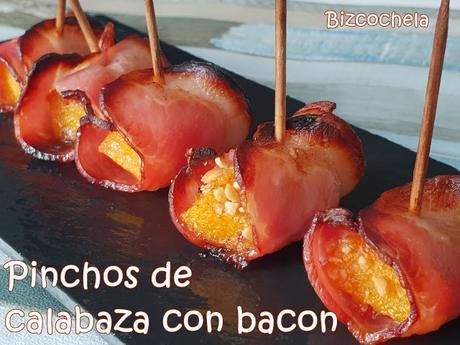 PINCHOS DE CALABAZA CON BACON
