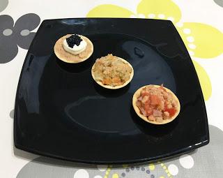 Tartaletas con huevas de bacalao
