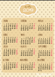 calendario tamaño folio pdf 2019