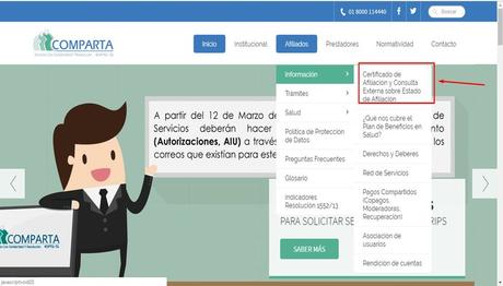 Comparta Eps: Certificado de afiliación Certificado de afiliación Comparta