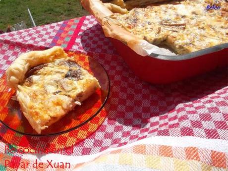 Tarta de hojaldre con setas