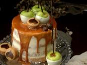 Tarta layer cake manzanas castañas salsa caramelo