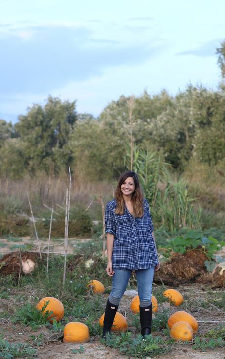 campo calabazas de Halloween Huesca - blog de moda - outfit campestre con botas hunter