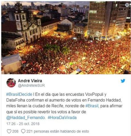 Afirma Dilma Rousseff que candidatura de Bolsonaro está muriendo por la boca