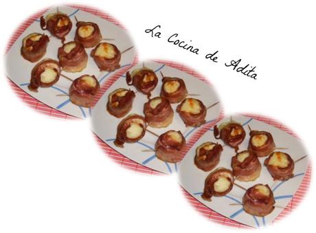 Tapa de patatas, queso y beicon