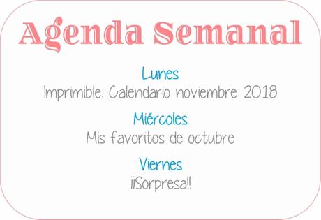 Agenda Semanal 29/10 - 4/11