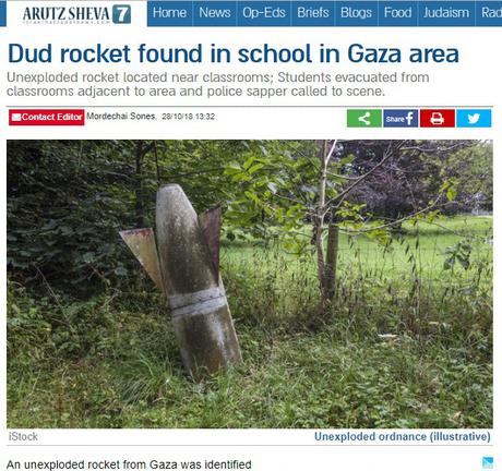 Un misil palestino cayó en las cercanías de una escuela israelí.