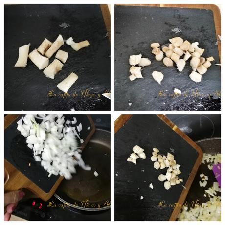 Shitakes rellenas con huevos de codorniz