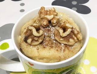 Mug cake de plátano y nueces