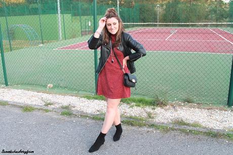 Burdeos + botín calcetín