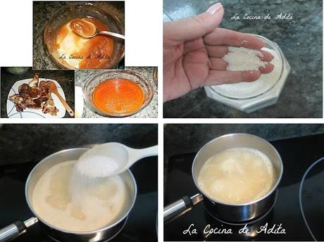 Sopas de jamón con tapioca, y crujiente Sopas de jamón con tapioca, y crujiente