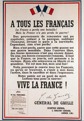 II GUERRA MUNDIAL: EL GENERAL DE GAULLE LLAMA A LOS FRANCESES A LA RESISTENCIA (LONDRES, 18 DE JUNIO DE 1940)