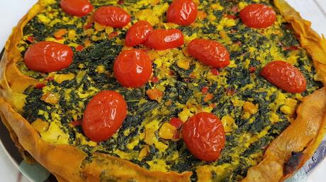 Quiche de tofu y espinacas con base de batata (sin harina) Quiche de tofu y espinacas con base de batata (sin harina)