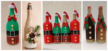 Aprende cómo decorar botellas navideñas con cuerda de henequén - Paperblog