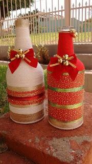 Aprende cómo decorar botellas navideñas con cuerda de henequén