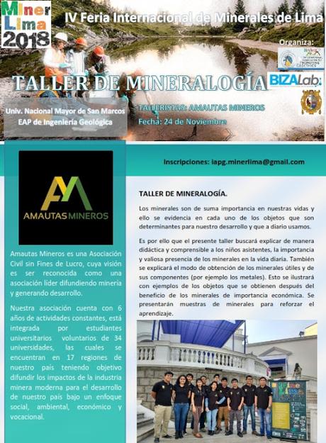 TALLER DE MINERALOGÍA A CARGO DE AMAUTAS MINEROS - 24 NOVIEMBRE - EAP FIGMMG UNMSM