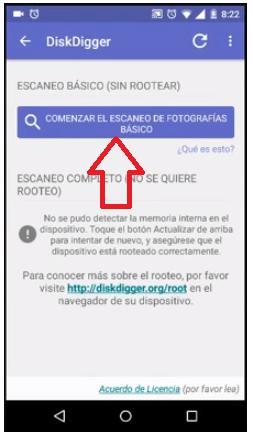 DiskDigger recupera imágenes en android 2